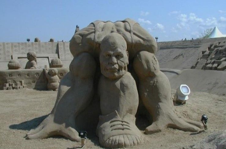 Eine Statue aus Sand
